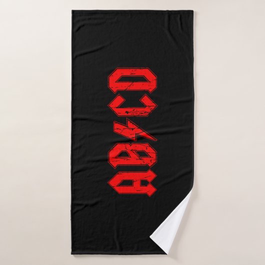 ABCD rockmuziek grappig symbool voor acdc-grappen Badhanddoek (Badhanddoek)