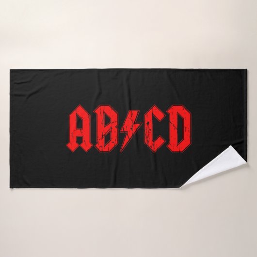 ABCD rockmuziek grappig symbool voor acdc-grappen Badhanddoek (Badhanddoek)
