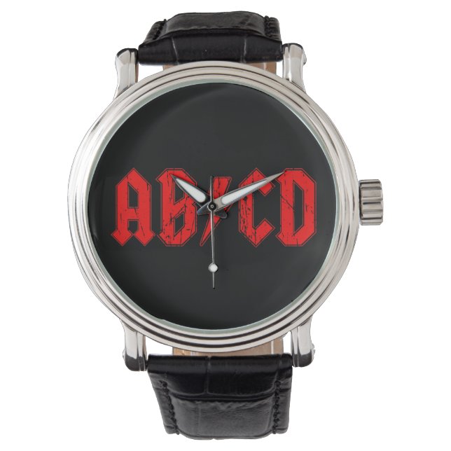 ABCD rockmuziek grappig symbool voor acdc-grappen Horloge (Voorkant)