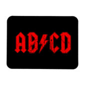 ABCD rockmuziek grappig symbool voor acdc-grappen Magneet (Horizontaal)