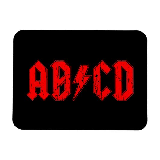 ABCD rockmuziek grappig symbool voor acdc-grappen Magneet (Horizontaal)