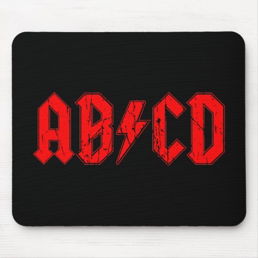 ABCD rockmuziek grappig symbool voor acdc-grappen Muismat (Voorkant)