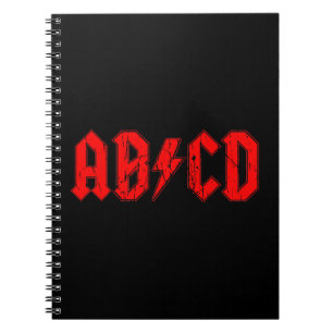 ABCD rockmuziek grappig symbool voor acdc-grappen Notitieboek