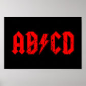 ABCD rockmuziek grappig symbool voor acdc-grappen Poster (Voorkant)