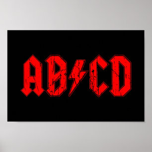 ABCD rockmuziek grappig symbool voor acdc-grappen Poster