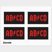 ABCD rockmuziek grappig symbool voor acdc-grappen Rechthoekige Sticker (Vel)
