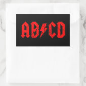 ABCD rockmuziek grappig symbool voor acdc-grappen Rechthoekige Sticker (Tas)