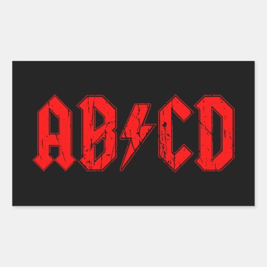 ABCD rockmuziek grappig symbool voor acdc-grappen Rechthoekige Sticker (Voorkant)