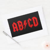 ABCD rockmuziek grappig symbool voor acdc-grappen Rechthoekige Sticker (Envelop)
