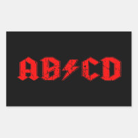 ABCD rockmuziek grappig symbool voor acdc-grappen