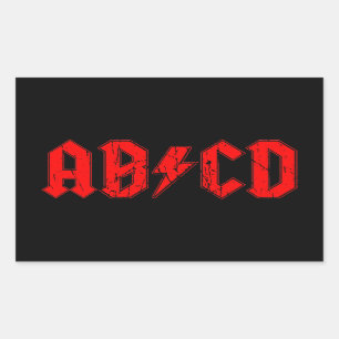 ABCD rockmuziek grappig symbool voor acdc-grappen Rechthoekige Sticker