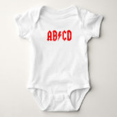 ABCD rockmuziek grappig symbool voor acdc-grappen Romper (Voorkant)