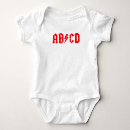 ABCD rockmuziek grappig symbool voor acdc-grappen Romper (Voorkant)