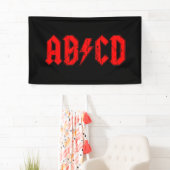 ABCD rockmuziek grappig symbool voor acdc-grappen Spandoek (Insitu)