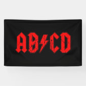 ABCD rockmuziek grappig symbool voor acdc-grappen Spandoek (Horizontaal)