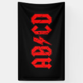 ABCD rockmuziek grappig symbool voor acdc-grappen Spandoek (Verticaal)