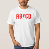ABCD rockmuziek grappig symbool voor acdc-grappen T-shirt (Voorkant)