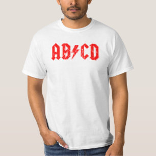 ABCD rockmuziek grappig symbool voor acdc-grappen T-shirt