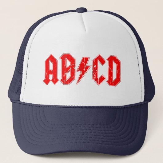 ABCD rockmuziek grappig symbool voor acdc-grappen Trucker Pet (Voorkant)