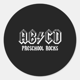 ABCD Rocks Back to School Preschool Rocks Fun Teac Ronde Sticker