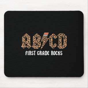ABCD Rocks First Grade Terug naar School Leopard T Muismat