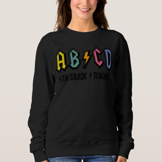 ABCD School Rocks 5e klas leraar leven lesgeven Trui (Voorkant)