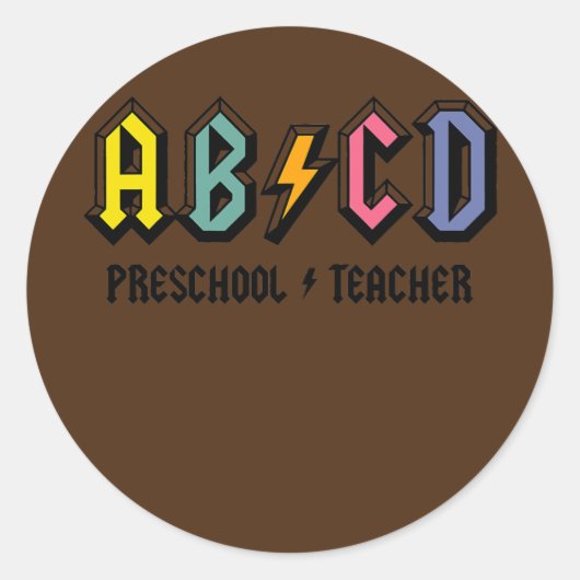ABCD school Rocks Preschool Leerleraar onderwijs Ronde Sticker (Voorkant)