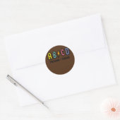 ABCD school Rocks Preschool Leerleraar onderwijs Ronde Sticker (Envelop)