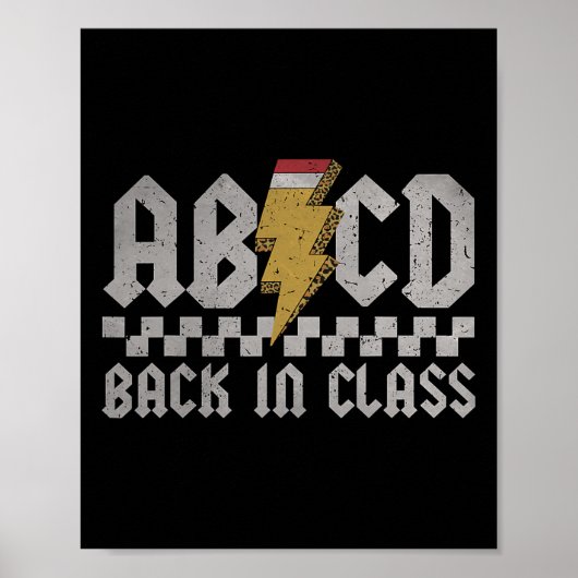 Abcd Terug In De Klas Eerste Dag Terug Naar School Poster (Voorkant)