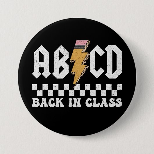 ABCD Terug in de klas Ronde Button 7,6 Cm (Voorkant)