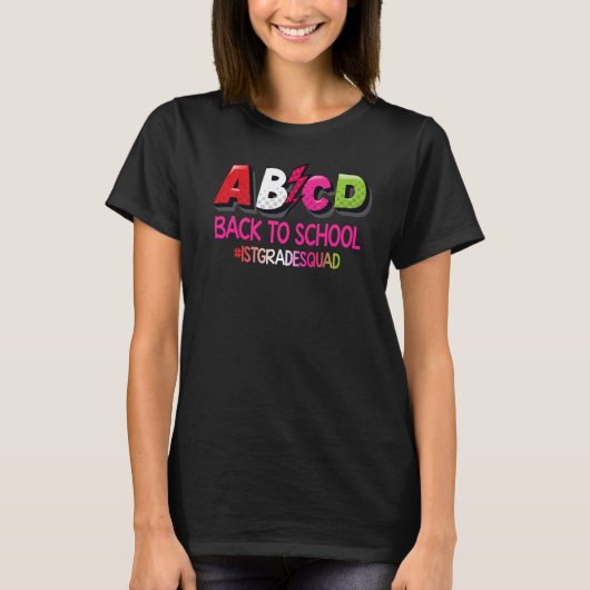 ABCD Terug naar school 1e Grade Squad T-shirt (Voorkant)