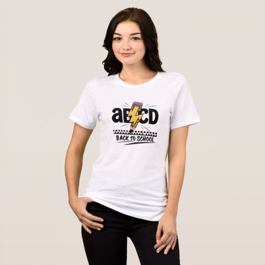ABCD Terug naar School I Teacher T-shirt (Voorkant volledig)