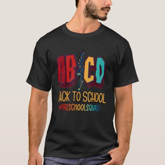 Abcd Terug naar school kleuterleraar T-shirt (Voorkant)