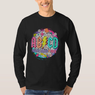 ABCD Vierde Grade Rock Teacher Student Happy Back T-shirt