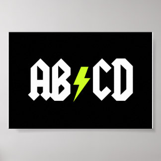 ABCD Yellow Bolt Poster
