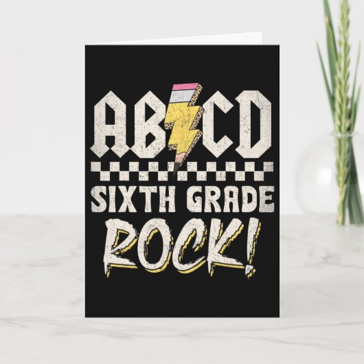 Abcd Zesde Klas Rock Ck naar school eerste dag van Kaart (Voorkant)