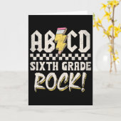 Abcd Zesde Klas Rock Ck naar school eerste dag van Kaart (Gele Bloem)