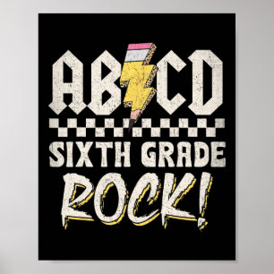 Abcd zesde klas rock terug naar school eerste dag poster
