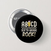 Abcd zesde klas rock terug naar school eerste dag ronde button 5,7 cm (Voorkant /achterkant)