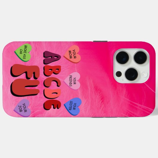 Abcde FU Valentijnsdag Case-Mate iPhone Case (Achterkant (horizontaal))