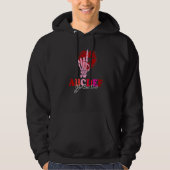 ABCDEF-You Kissy Lips Skeleton Hand Funny Valentin Hoodie (Voorkant)