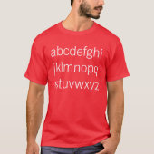 abcdefghijklmnopqrstuvwxyz t-shirt (Voorkant)
