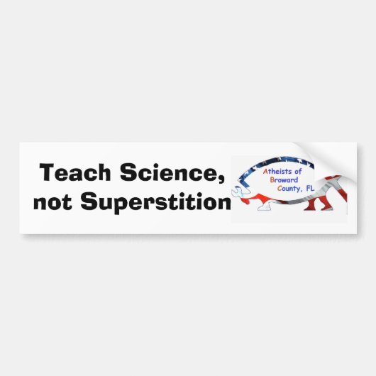 abcfish, Teach Science, geen superstitie Bumpersticker (Voorkant)