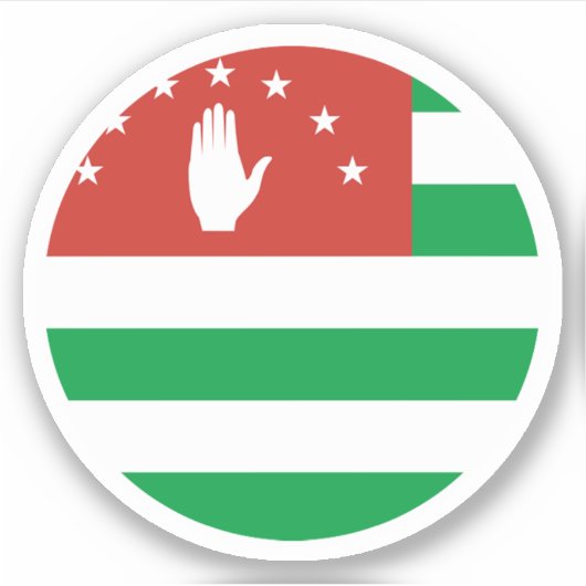 Abchazië Vlag Ronde Sticker (Voorkant)