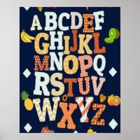 ABCs alfabet homeschool klaslokaal grafiek poster