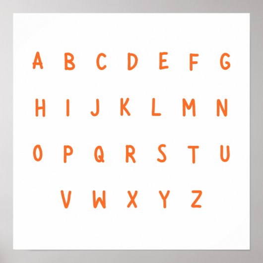 ABC's alfabet letters A-Z Prints Posters  (Voorkant)
