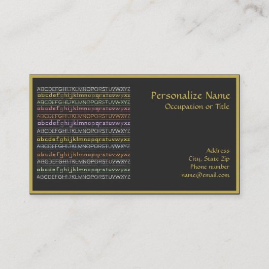 ABCs Alphabet Education Teacher Instructor Visitekaartje (Voorkant)