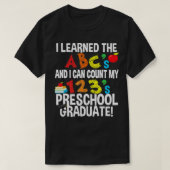 ABCs en 123 Preschool Afstuderen Graduation Party T-shirt (Design voorkant)