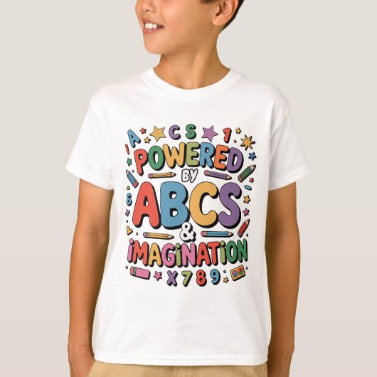 ABCs & Imagination - Colorful Kids Learning Fun T-shirt (Voorkant)