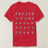 ABC's Individuele ASL Alphabet Letters T-shirt (Design voorkant)